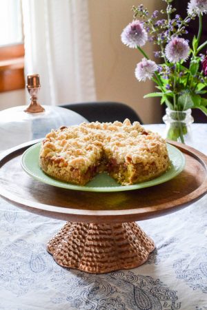 Strawberry Rhubarb Crumb Cake | In Jennie's Kitchen